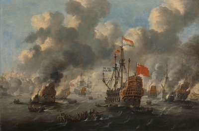The Burning of the English Fleet off Chatham, 20 June 1667 by Peter van de Velde